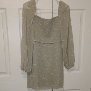 Wilfred Olive Floral Long Sleeve Dress, Size 2